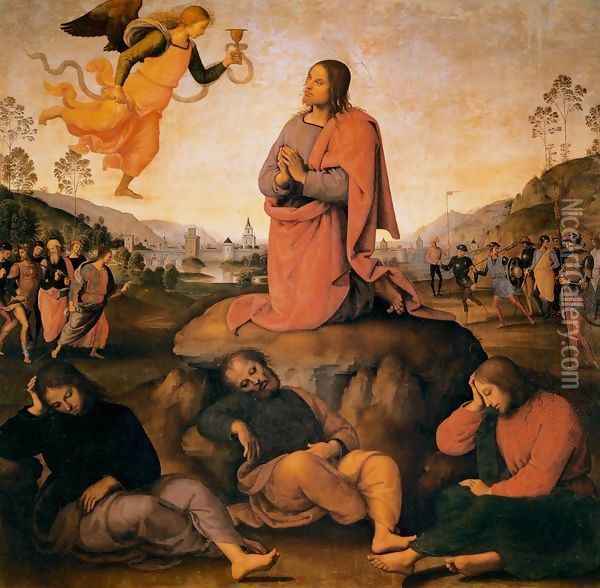 Prayer in the Garden Oil Painting - Alvaro Di Pietro (Pirez D'Evora)