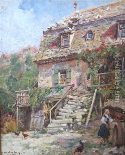 Rothembourg Oil Painting - Louis Beroud
