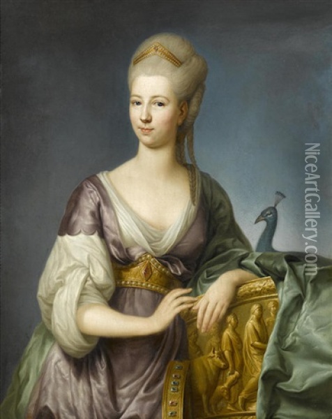 A Portrait Of A Noblewoman As Juno Oil Painting - Anton von Maron