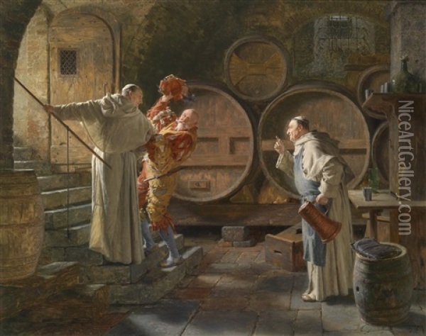Nach Schwerer Sitzung Oil Painting - Eduard von Gruetzner