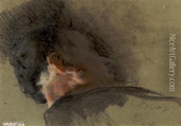 Head Of Man Oil Painting - Cyprian Kamil Norwid