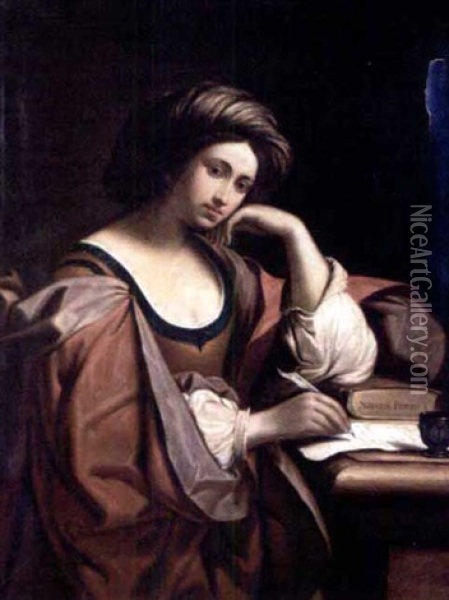 The Persian Sibyl (by P. Padini) Oil Painting -  Guercino