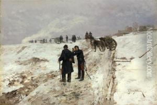An Incident In The Franco-prussian War Oil Painting - Etienne Prosper Berne-Bellecour