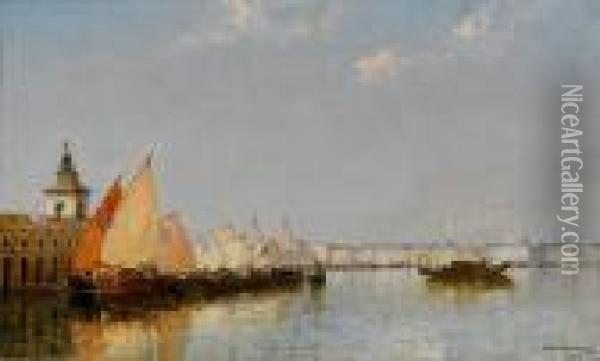 Venice From The Dogano Di Mare Oil Painting - Arthur Joseph Meadows