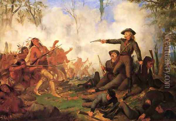 Custer's Last Shot Oil Painting - Tompkins Harrison Matteson