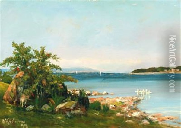 Danish Summerscape Oil Painting - Otto Haslund