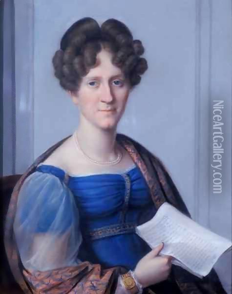 Ida, wife of the Duke of Sachsen-Weimar-Eisenach Oil Painting - Johann Philipp Bach