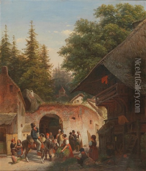A Good Drop Oil Painting - Eduard Gustav Seydel