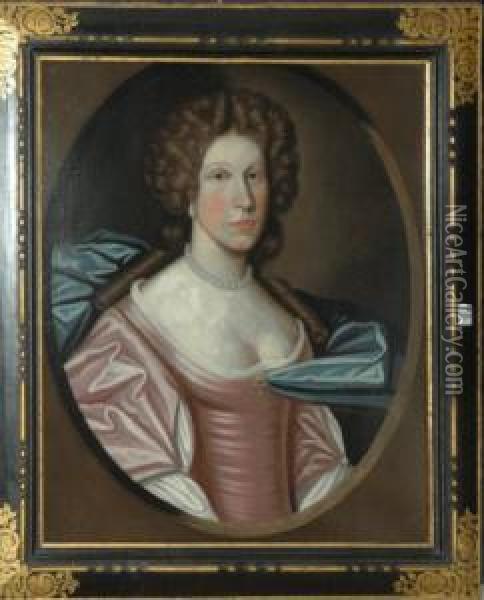 Portrait Of A Lady, Bust Type Oil Painting - Richard Waitt