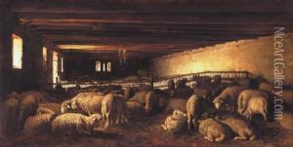 Lambs Oil Painting - Bela Pallik