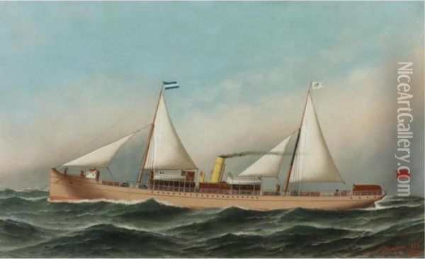 The Ship Aguan Oil Painting - Antonio Nicolo Gasparo Jacobsen