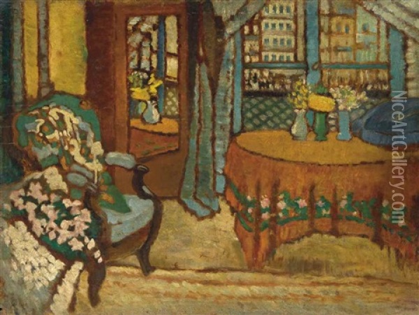 Interieur D'un Salon Parisien (apres-midi) Oil Painting - Jozsef Rippl-Ronai