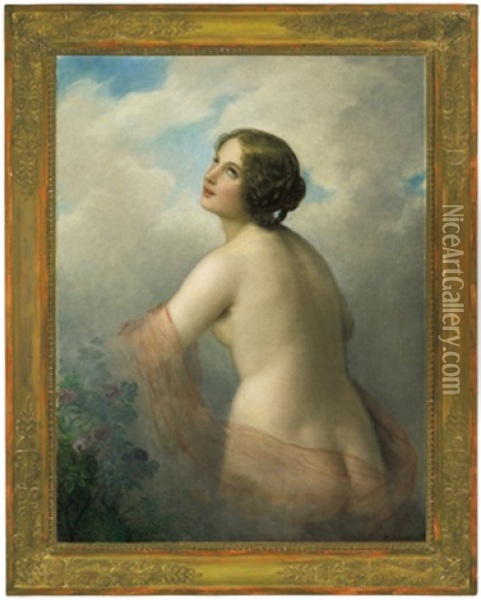 Weiblicher Ruckenakt Oil Painting - Natale Schiavoni