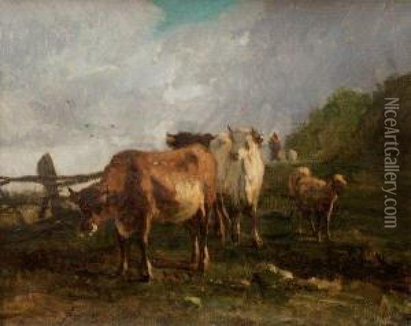Vaches Au Pre Toile Oil Painting - Antonio Cordero Cortes