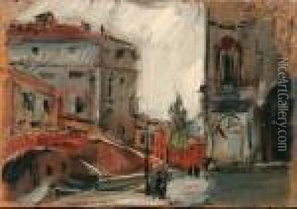 Scorcio Di Venezia Oil Painting - Luigi Crisconio