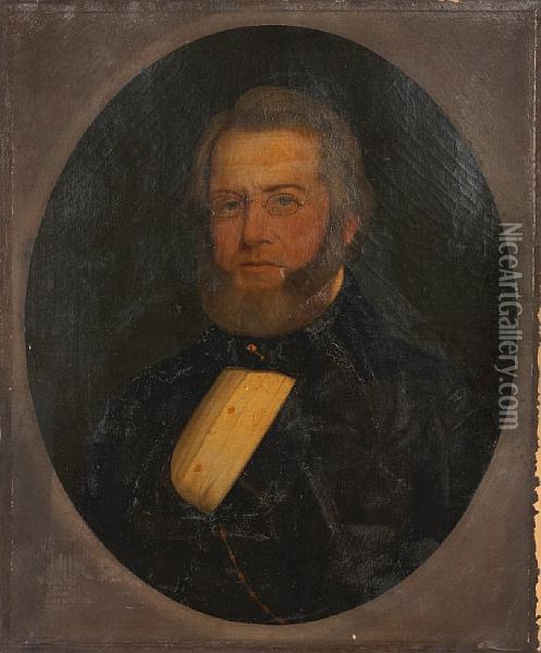 A Portrait Of A Gentleman, Thought To Be Johnburrill Oil Painting - Lyman Emerson Cole