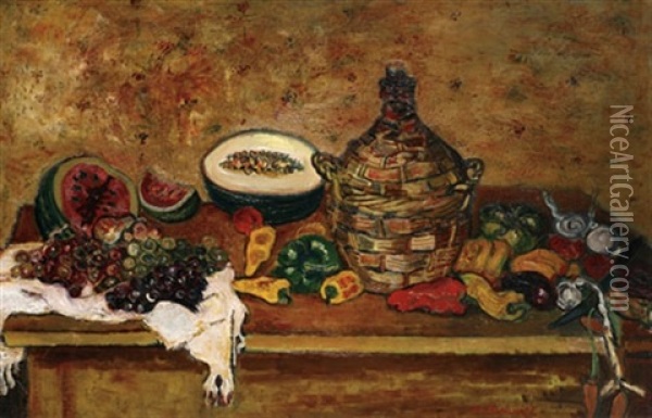 Still Life On A Table Oil Painting - Abraham Mintchine