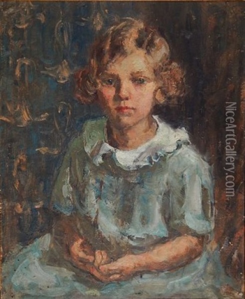 Portrait Of Young Girl Oil Painting - Jesse Deviney
