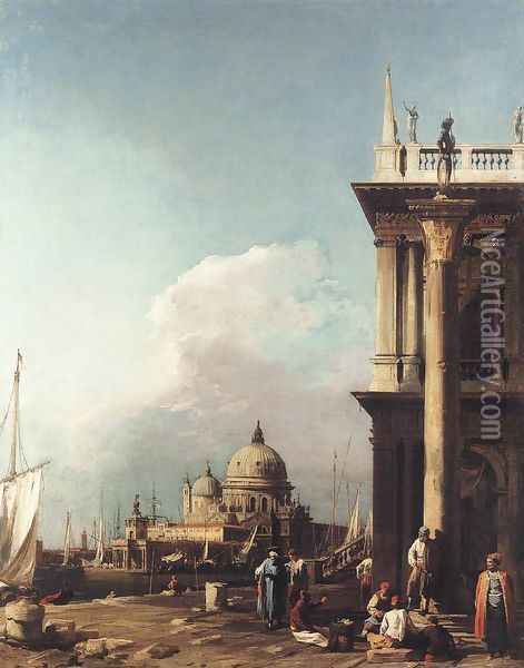 Venice: The Piazzetta Looking South-west towards S. Maria della Salute Oil Painting - (Giovanni Antonio Canal) Canaletto