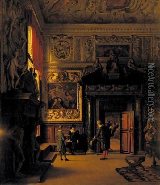 Interior Of The Doge's Palace Oil Painting - Heinrich Hansen