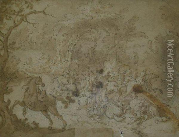 Cavalerie En Deroute Oil Painting - Georg Philipp I Rugendas