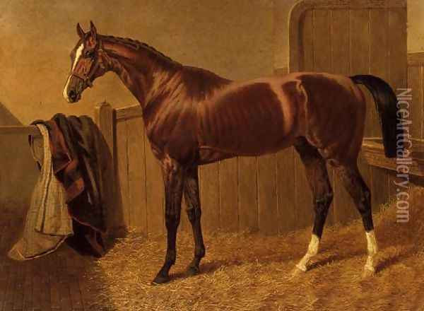 'Orlando', Winner of the Derby in 1844 Oil Painting - John Frederick Herring Snr