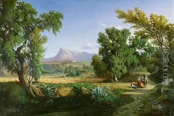 Outskirts of Valdemusa, Majorca Oil Painting - Adolphe Paul Emile Balfourier
