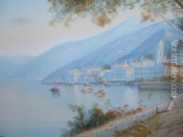 Neapolitan Coastal Scene Oil Painting - Gianni