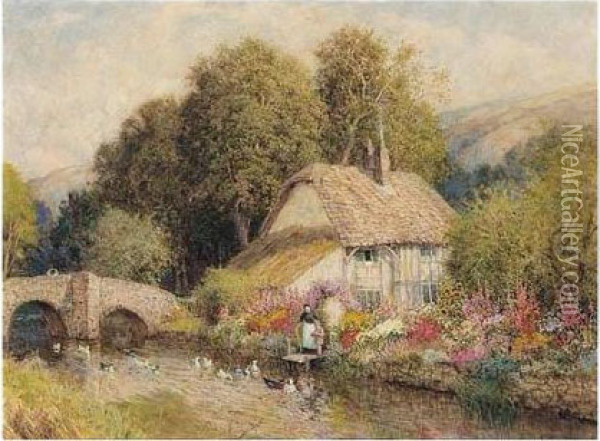 Grandmother's Garden Oil Painting - Arthur Claude Strachan