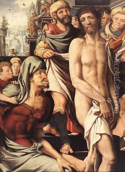 Christ Mocked (detail) Oil Painting - Jan Sanders Van Hemessen