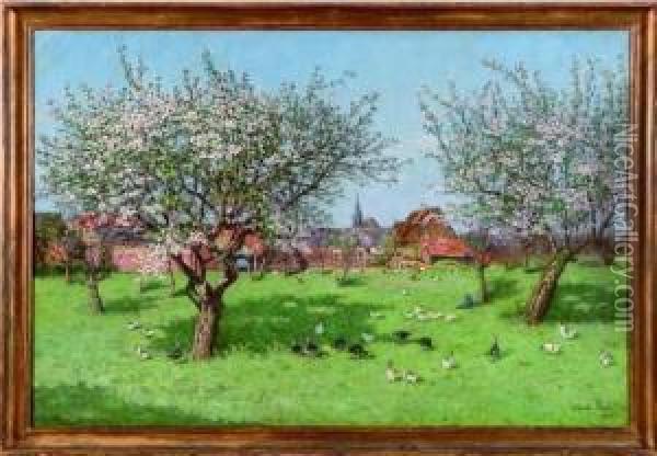 le Verger Du Village Oil Painting - Alfred Boucher