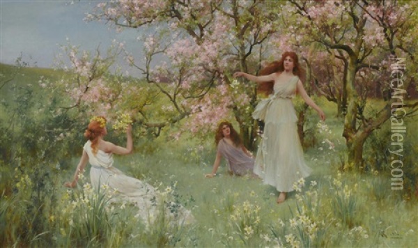 The First Days Of Spring Oil Painting - Alfred Glendening Jr.