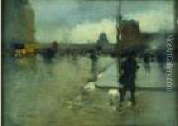 Paris, Temps Pluvieux  Oil Painting - Luigi Loir