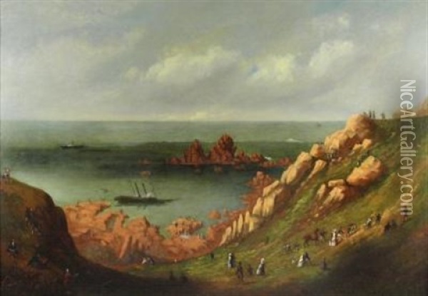 The Wreck Of The Royal Mail Steam Ship Express Off The Corbiere Oil Painting - Philip John Ouless