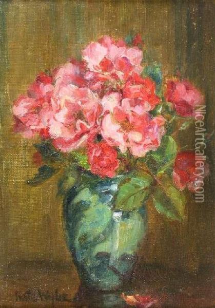Still Life With Roses Oil Painting - Kate Wylie