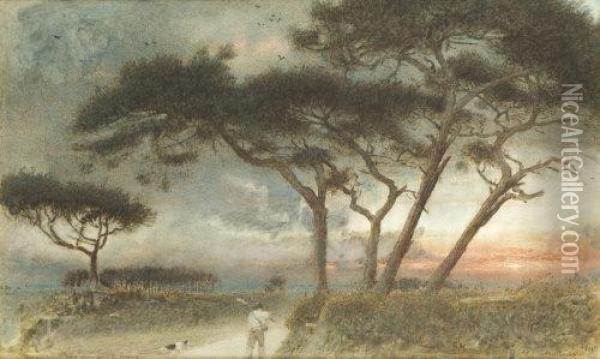 Dawn Landscape Oil Painting - Albert Goodwin