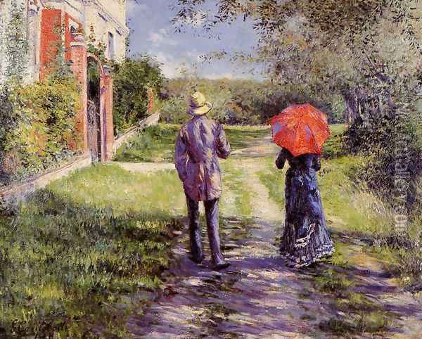 Rising Road Oil Painting - Gustave Caillebotte