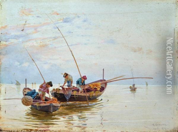 Pescatori Oil Painting - Giuseppe Cosenza