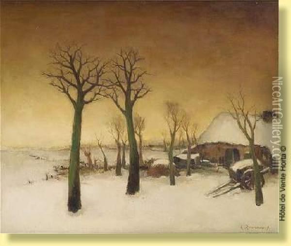 Paysage Enneige Oil Painting - Jacques Rosseels