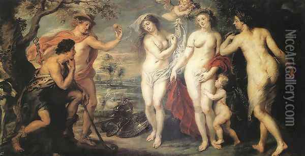 The Judgment of Paris c. 1639 Oil Painting - Peter Paul Rubens