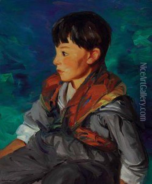 Nelson Cooper--gypsy Boy Oil Painting - Robert Henri