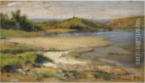 River Landscape Oil Painting - Vasily Polenov