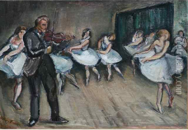 L'ecole De Danse Au Chatelet Oil Painting - Emile-Othon Friesz