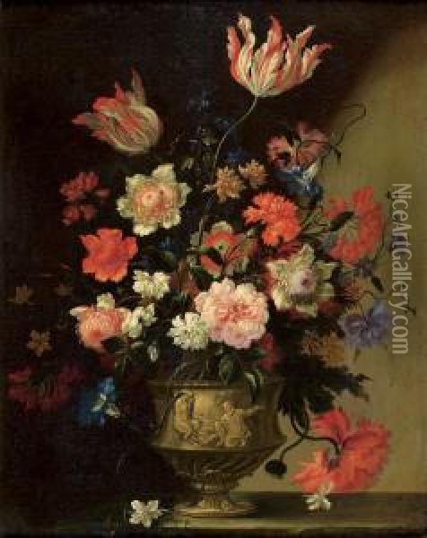 Bouquet De Fleurs Oil Painting - Jean Baptiste Belin de Fontenay