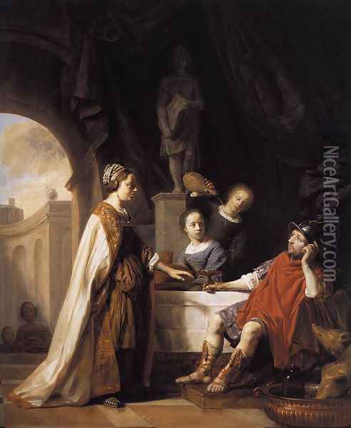 Odysseus and Circe 1650-55 Oil Painting - Salomon de Bray