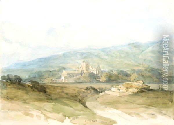 The Priory Of Pluscarden, Morayshire Oil Painting - David Roberts