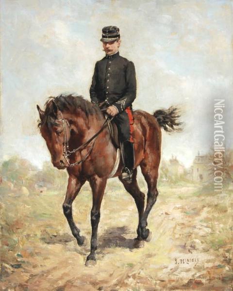 Militar A Caballo Oil Painting - Jules Delaunay