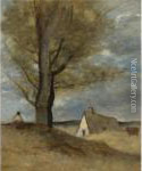 Study Of A Landscape With Figure Oil Painting - Jean-Baptiste-Camille Corot