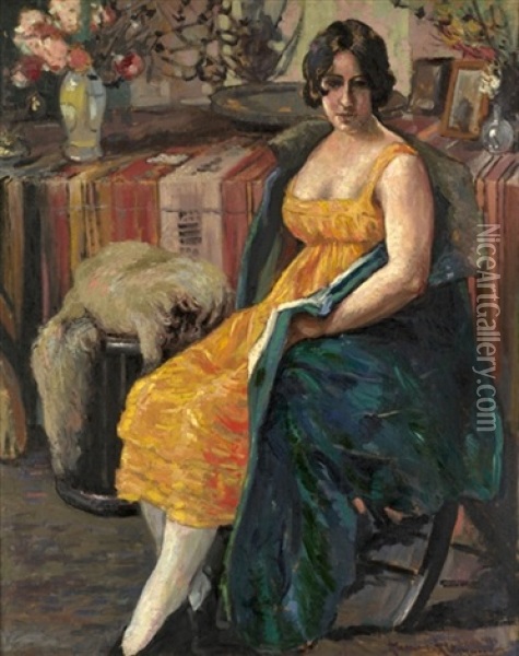 Portrait Of A Woman Oil Painting - Alexandre Altmann