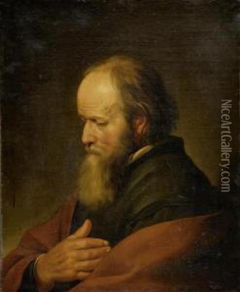 Portrait Eines Bartigen Mannes. Oil Painting - Hendrick Bloemaert
